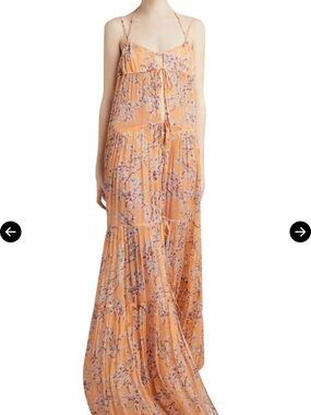 CINQ À SEPT 
Alina Trailing Orchid Tiered Maxi Cover-Up Dress size M/L